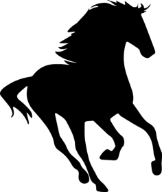 Horse Running Silhouette Facing Right Tracing Svg Vector, Free Vectors File